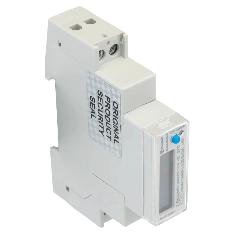 Finder 1 Phase LCD Energy Meter with Pulse Output, 7 Digits Display, Class B Accuracy, 90.4mm Cutout Height 7E.64.8.230.0010