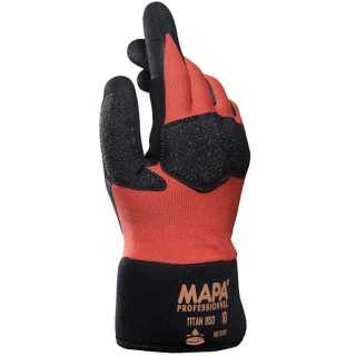 Mapa Red Nitrile Coated Work Gloves Size 7 TITAN 850