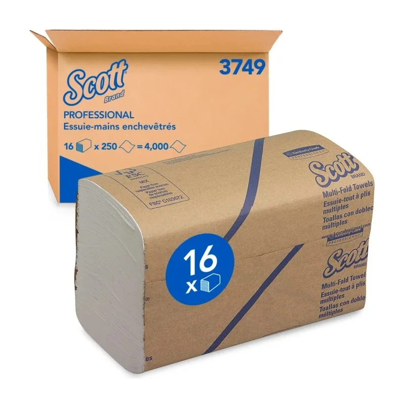 SCOTT Multifold Hand Towels 238 x 81 mm 1 Ply 4000 Sheets 3749