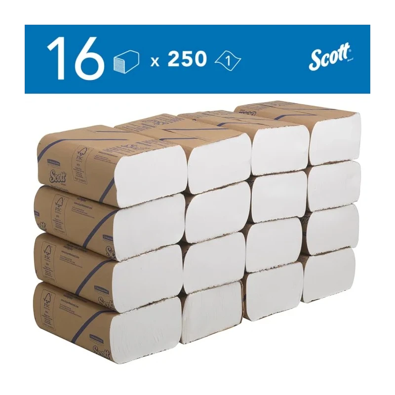 SCOTT Multifold Hand Towels 238 x 81 mm 1 Ply 4000 Sheets 3749