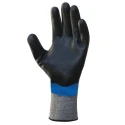 Showa Blue Polyester Stainless Steel Cut Resistant Work Gloves, Nitrile Foam Coating, Size 9 SHOS377