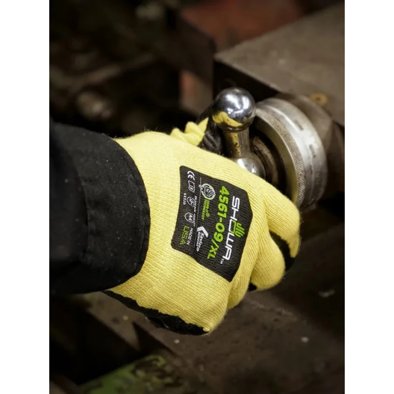Showa Yellow Elastane Work Gloves Size 8 Nitrile Foam Coating Cut Resistant SHOS3772