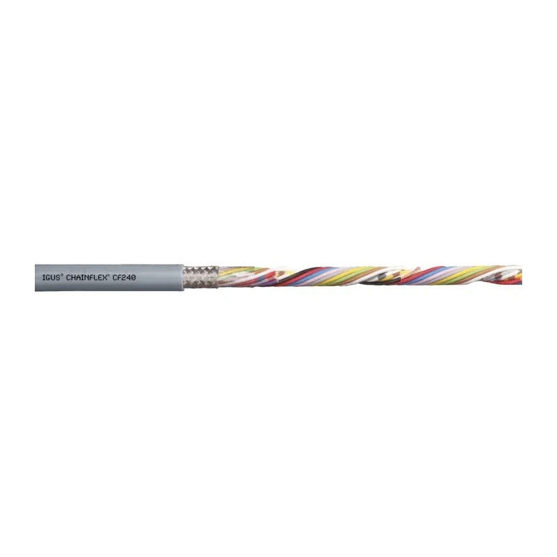 Igus chainflex CF240 Screened 14 Core Data Cable 0.25mm² (24 AWG) 25m Grey Polyvinyl Chloride Sheath CF240