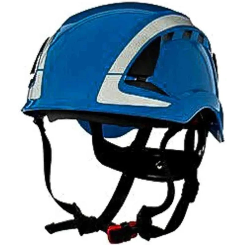 3M Blue Vented Adjustable Safety Helmet with Chin Strap ABS Material EN 12492 + EN 397 X5003VE-CE