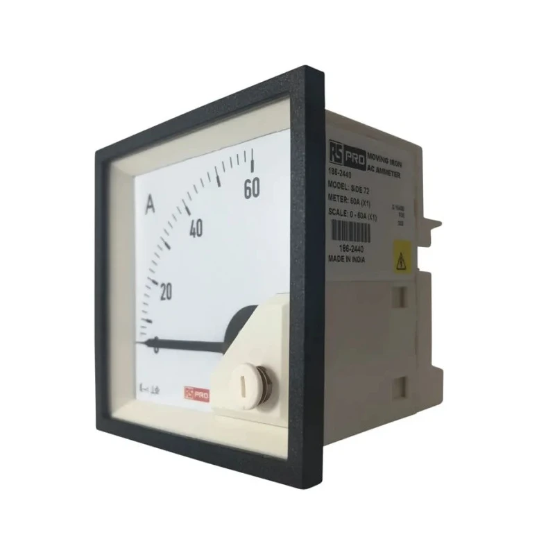 RS PRO Analogue Panel Ammeter 3 A AC, 68 mm x 68 mm, 1 % Moving Iron 186-2441