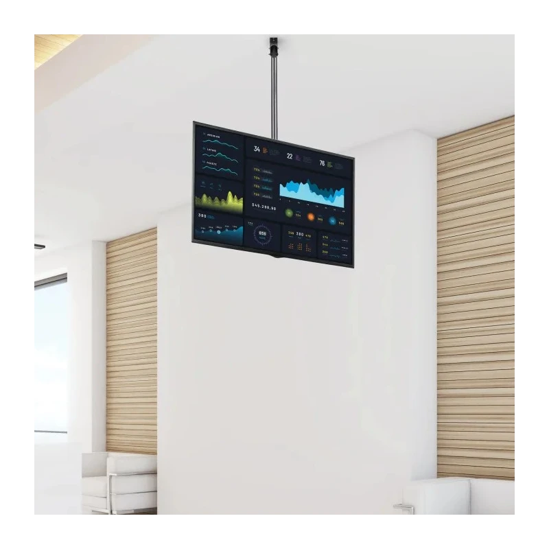 StarTech.com Freestanding Floor Monitor Mount Black VESA 200x200 to 600x400 Height 1.78m FLATPNLCEIL