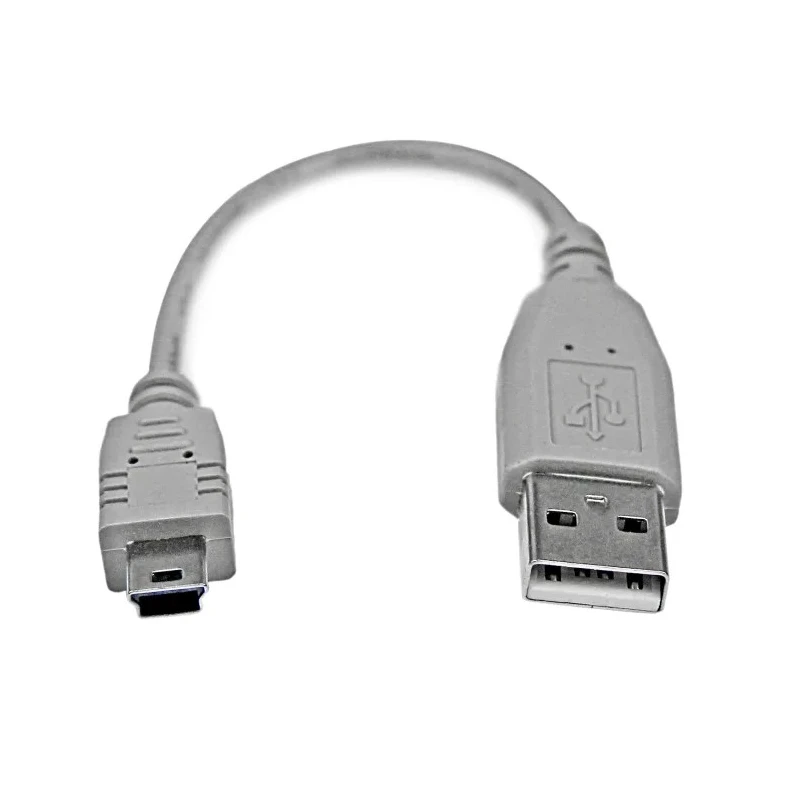 StarTech.com USB 2.0 Male USB Type A to Male Micro USB Type B Cable, Grey PVC Jacket, 152 mm USB2HABM6IN