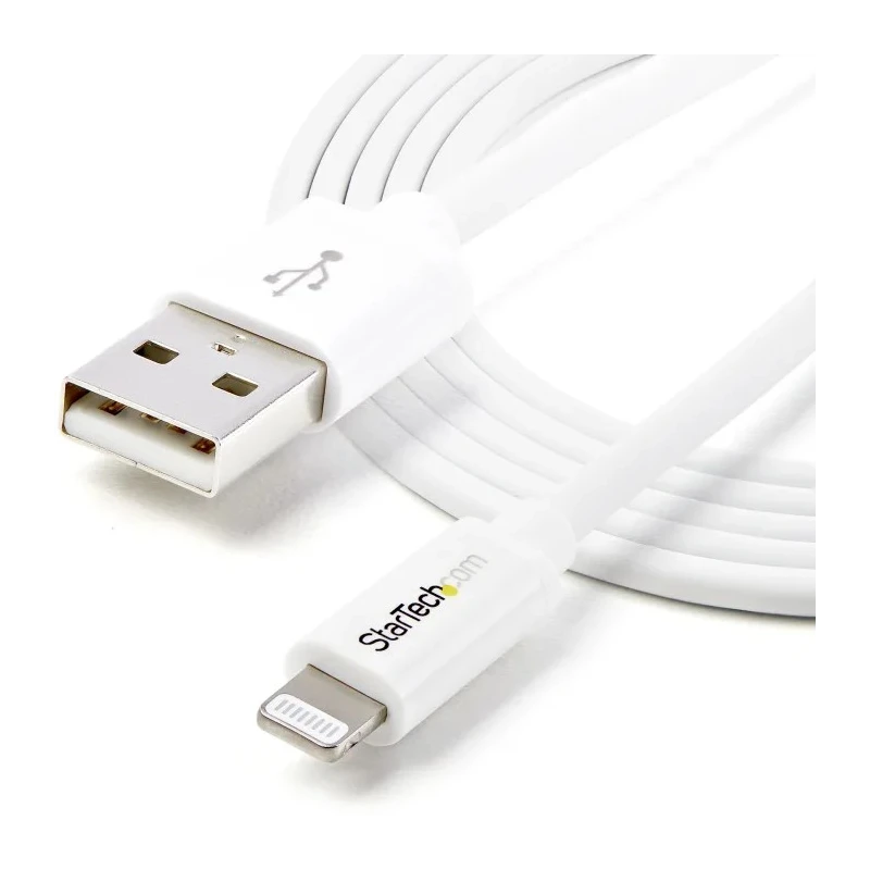 StarTech.com USB 2.0 Male USB 2.0 Type A to Male Lightning Connector Cable White 2m USBLT2MW