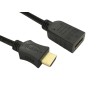 RS PRO 1 m 4K 60Hz Premium High Speed Male to Female HDMI Cable Black 186-3015