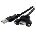 StarTech.com USB 2.0 Female USB 2.0 Type A to Female USB 2.0 Type A Cable Black 900 mm USBPNLAFAM3