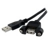 StarTech.com USB 2.0 Female USB 2.0 Type A to Female USB 2.0 Type A Cable Black 900 mm USBPNLAFAM3