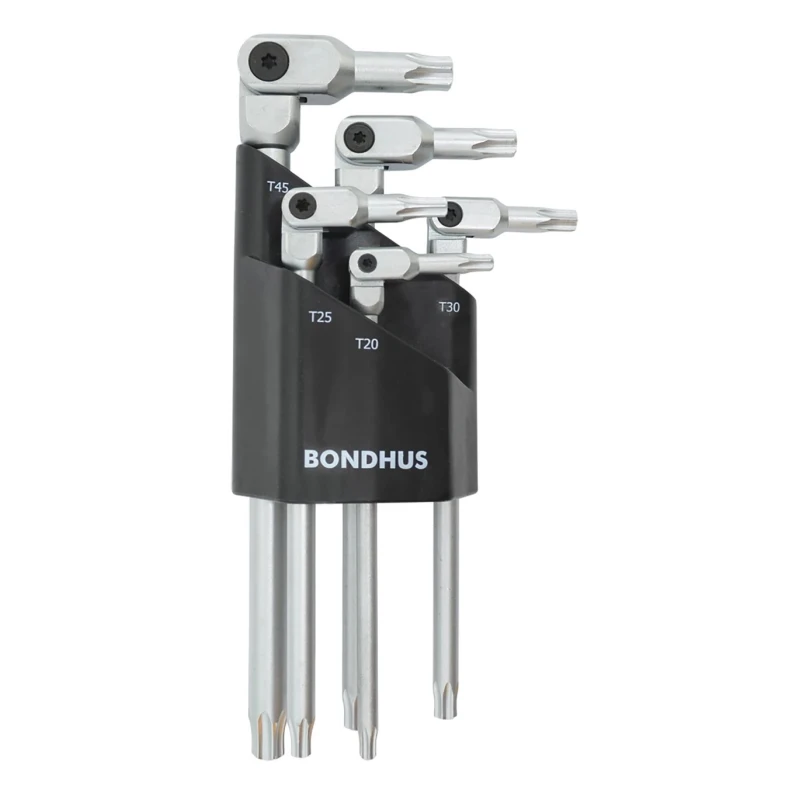 Bondhus 5-Piece Torx Key Set Long Arm Steel Matte Chrome 00023