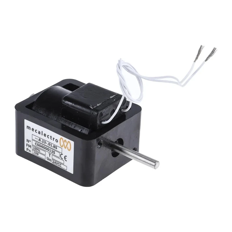 Mecalectro Linear Solenoid Push Pull Action 24V DC, 25mm Stroke Model 8 23 01 85