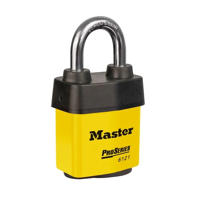 Master Lock Keyed Stainless Steel Weatherproof Padlock 8 mm Shackle Diameter 54 mm Body 6121YLW