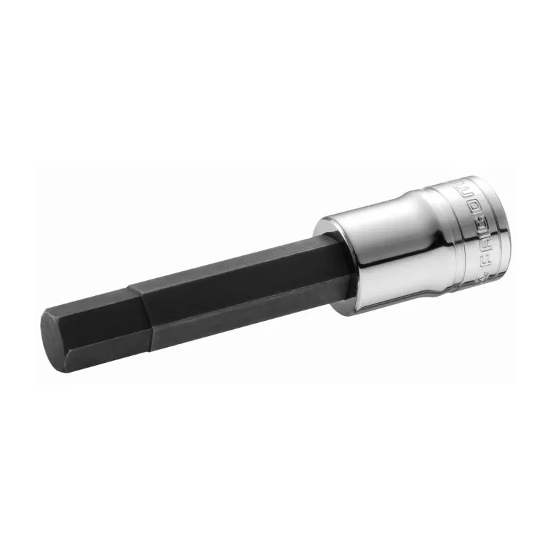 Facom 1/2 in Drive 6 mm Hex Bit Socket with Bright Chrome Finish, 220mm Overall Length SHP.6EL2A