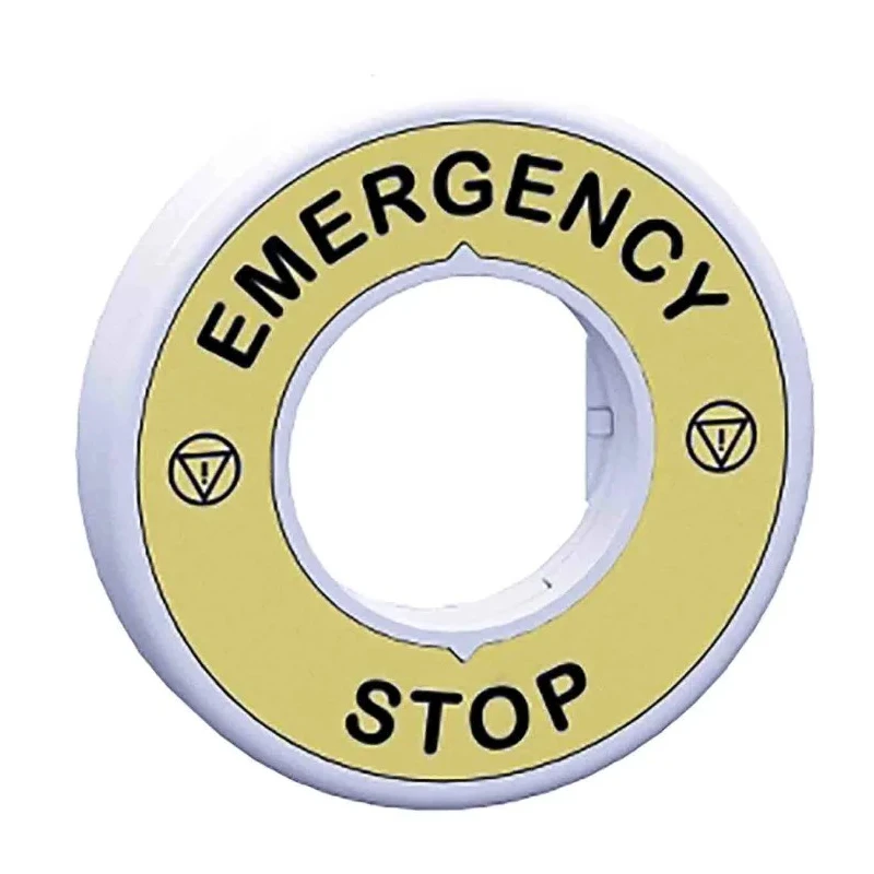 Schneider Electric Illuminated Marked Legend Ring for Emergency Stop Mushroom Head Push Button ZBY9W2G330