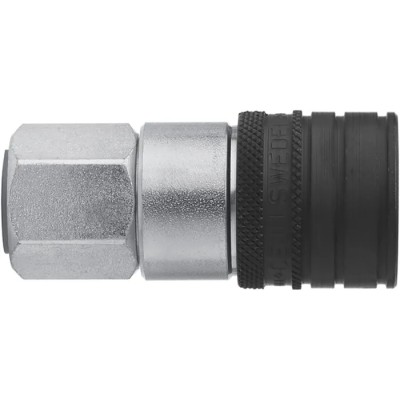 CEJN Steel Hydraulic Quick Connect Coupling Female G 1/4 in, Zinc Plated, Nitrile Seal, Screw Lock 500 bar C102651202