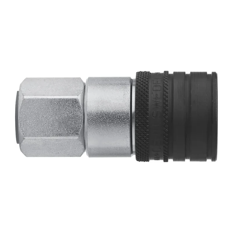 CEJN Steel Hydraulic Quick Connect Coupling Female G 1/4 in, Zinc Plated, Nitrile Seal, Screw Lock 500 bar C102651202