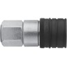 CEJN Steel Hydraulic Quick Connect Coupling Female G 1/4 in, Zinc Plated, Nitrile Seal, Screw Lock 500 bar C102651202