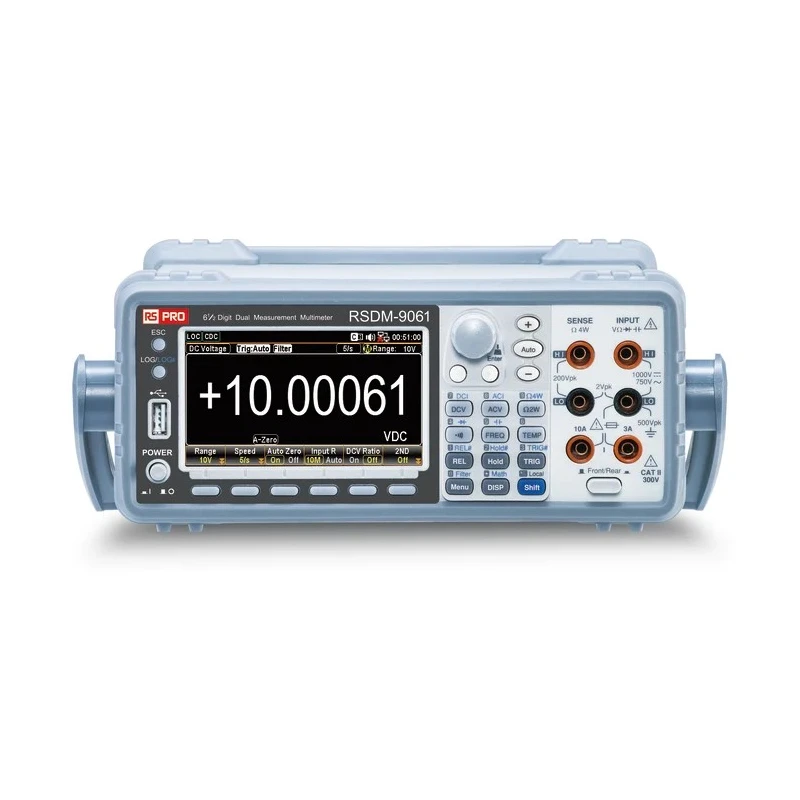 RS PRO Bench Multimeter 10 A dc True RMS Digital 4.3-inch TFT Graphic LCD Display RSDM-9061