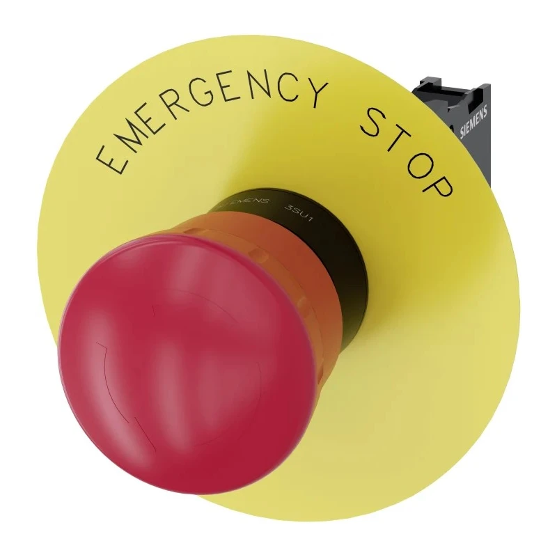 Siemens SIRIUS ACT Series Latching Emergency Stop Push Button Panel Mount 22mm Cutout Red Mushroom 3SU1100-1HB20-1PG0