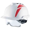 MSA Safety V-Gard 930 White Ventilated Adjustable Safety Helmet with Integrated Eye Shield GVC1A-00000H0-000