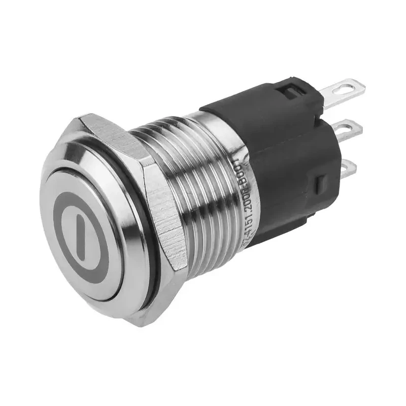 EAO Push Button Switch Latching Panel Mount 16 mm Cutout SPDT IP65 IP67 240 V dc 240 V ac 82-4151.2000.B001