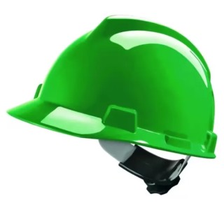 MSA Safety Adjustable Green High Density Polyethylene Safety Helmet with 4 Suspension Points GV142-0000000-000