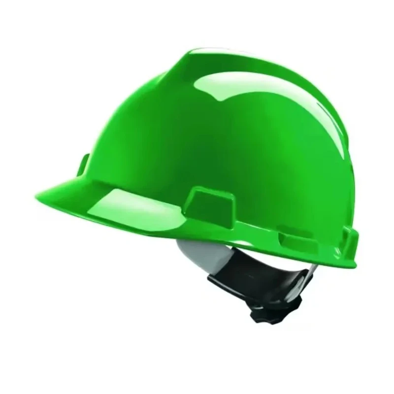 MSA Safety Adjustable Green High Density Polyethylene Safety Helmet with 4 Suspension Points GV142-0000000-000