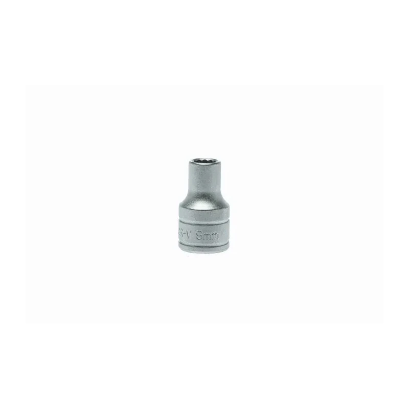 Teng Tools 1/2 in Drive 9 mm 12 Point Bi-Hexagon Socket, Satin Finish, Chrome Vanadium Steel, 38mm Overall Length M120509-C