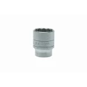 Teng Tools 1/2 in Drive 25 mm 12 Point Bi-Hexagon Socket, Satin Finish, 40mm Overall Length M120525-C