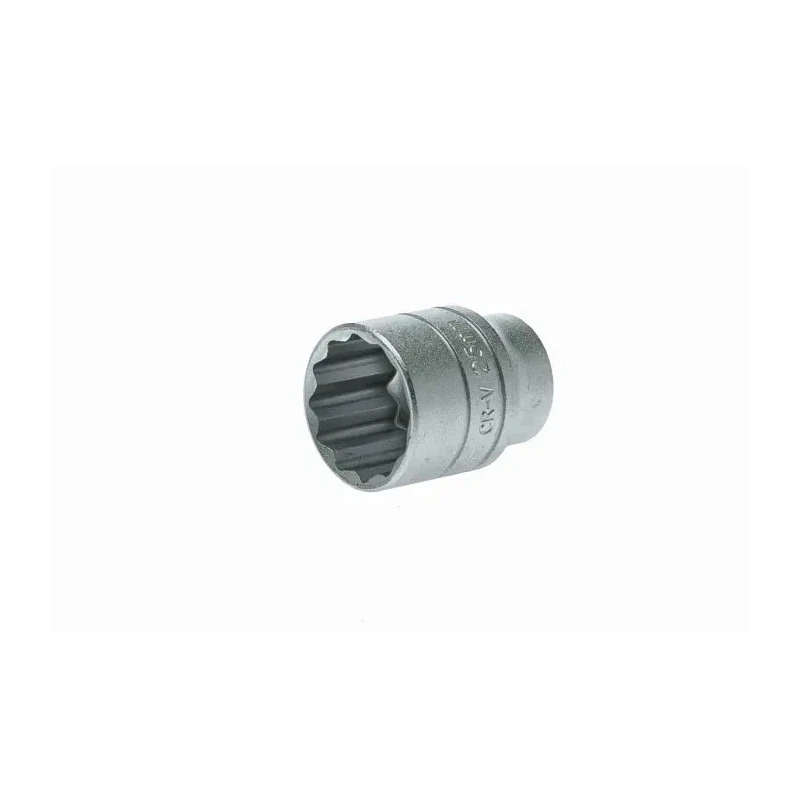 Teng Tools 1/2 in Drive 25 mm 12 Point Bi-Hexagon Socket, Satin Finish, 40mm Overall Length M120525-C