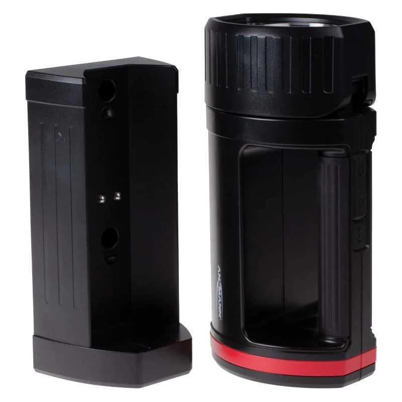 Ansmann LED Hand Lamp Black Red Rechargeable USB Plug Type Dimmable 20W 1700 lm 5200mAh Battery 1600-0223