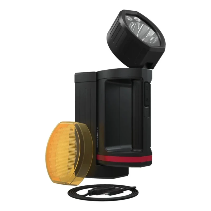 Ansmann LED Hand Lamp Black Red Rechargeable USB Plug Type Dimmable 20W 1700 lm 5200mAh Battery 1600-0223