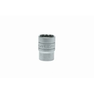 Teng Tools 1/2 in Drive 20 mm 12 Point Bi-Hexagon Socket, Satin Finish, 38mm Overall Length M120520-C