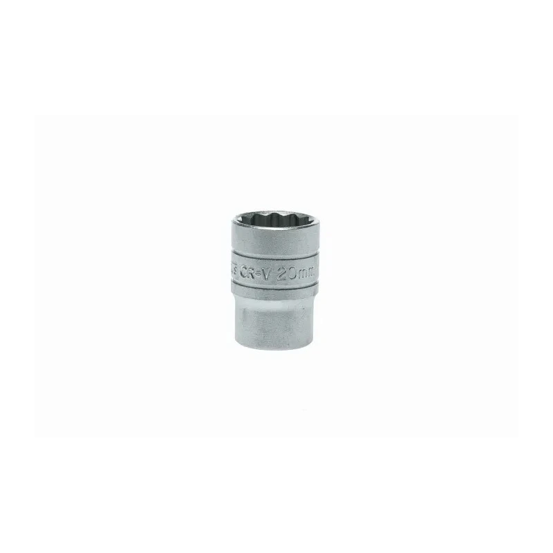 Teng Tools 1/2 in Drive 20 mm 12 Point Bi-Hexagon Socket, Satin Finish, 38mm Overall Length M120520-C