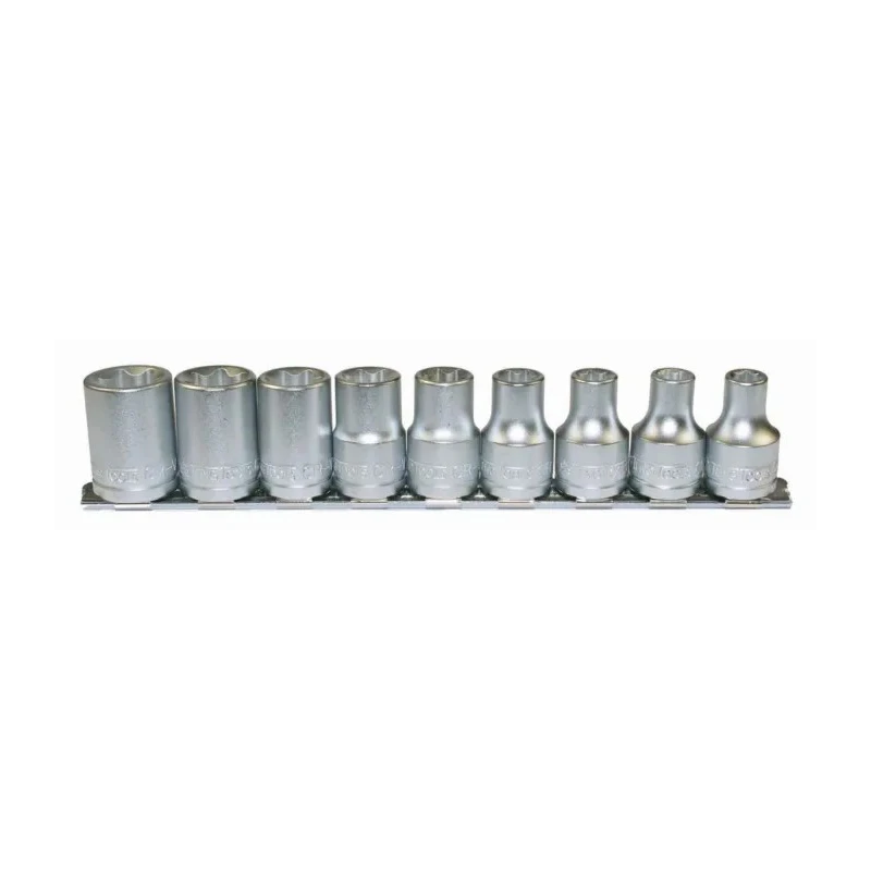 Teng Tools 9-Piece 1/2 in TX-E Socket Set Chrome Vanadium Steel Satin Finish M1210