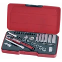 Teng Tools 36-Piece 1/4 in 6 Point, Deep, Regular Socket Set T1436