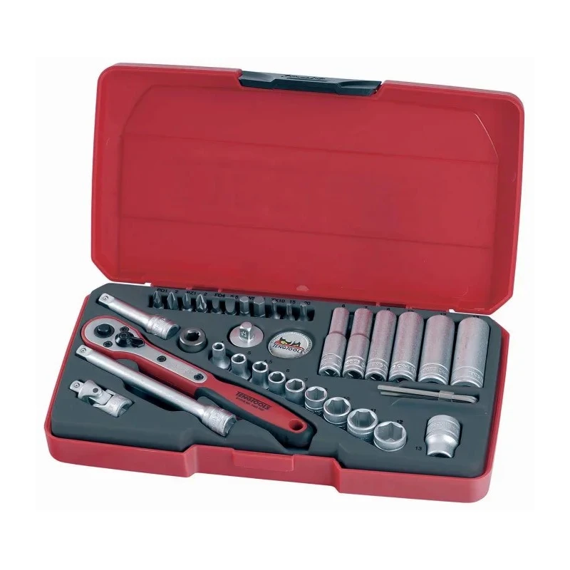 Teng Tools 36-Piece 1/4 in 6 Point, Deep, Regular Socket Set T1436