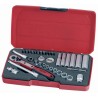 Teng Tools 36-Piece 1/4 in 6 Point, Deep, Regular Socket Set T1436