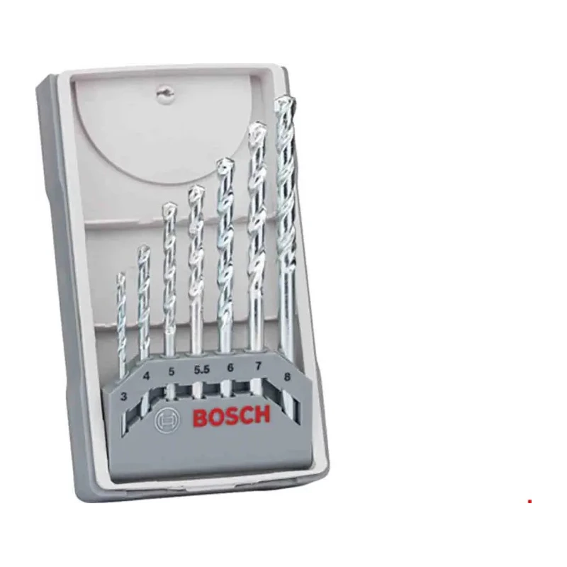 Bosch Multi-Material Drill Bit Set 7-Piece, Steel Bits, 3 mm to 8 mm, ISO 1173 C6.3/E6.3, DIN 338 2607017035