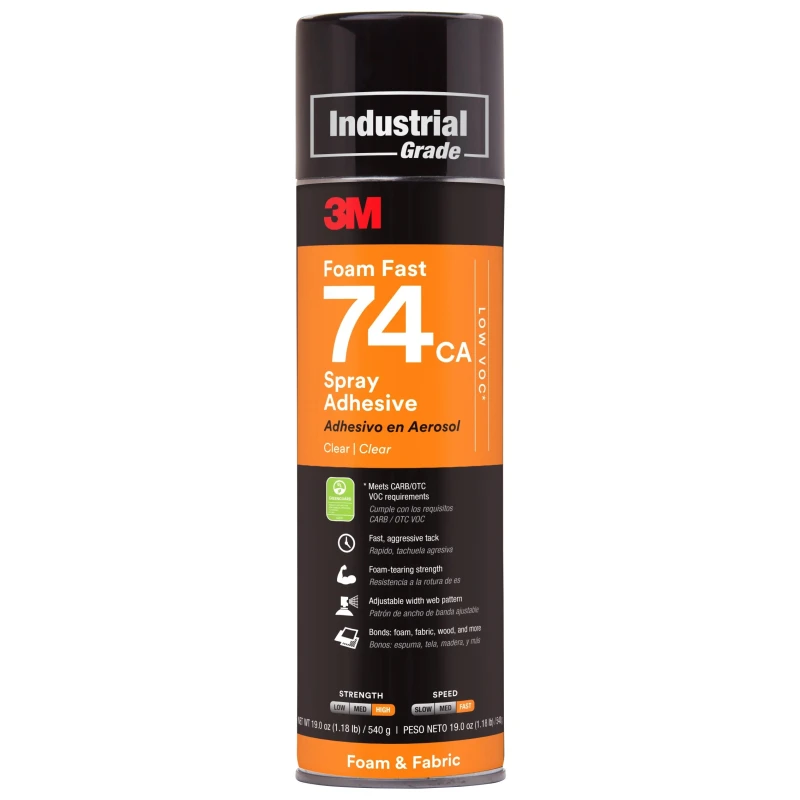 3M Foam Fast 74 Spray Adhesive Medium Tack Orange, REACH Compliant, Poland Origin 74