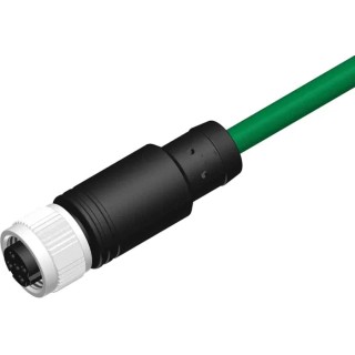 RS PRO 4 Way M12 to Unterminated Cable 10 m, Green Thermoplastic Elastomer Jacket, 250V, IP67 Rated 201-7092