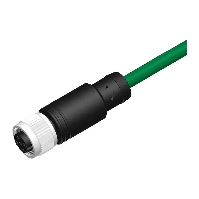 RS PRO 4 Way M12 to Unterminated Cable 10 m, Green Thermoplastic Elastomer Jacket, 250V, IP67 Rated 201-7092