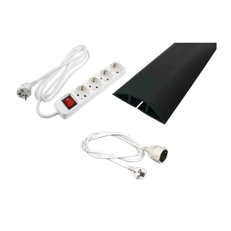 RS PRO 2 m 4 Socket Type F German Schuko Extension Lead Kit 16A 250V PC Cable 201-3593