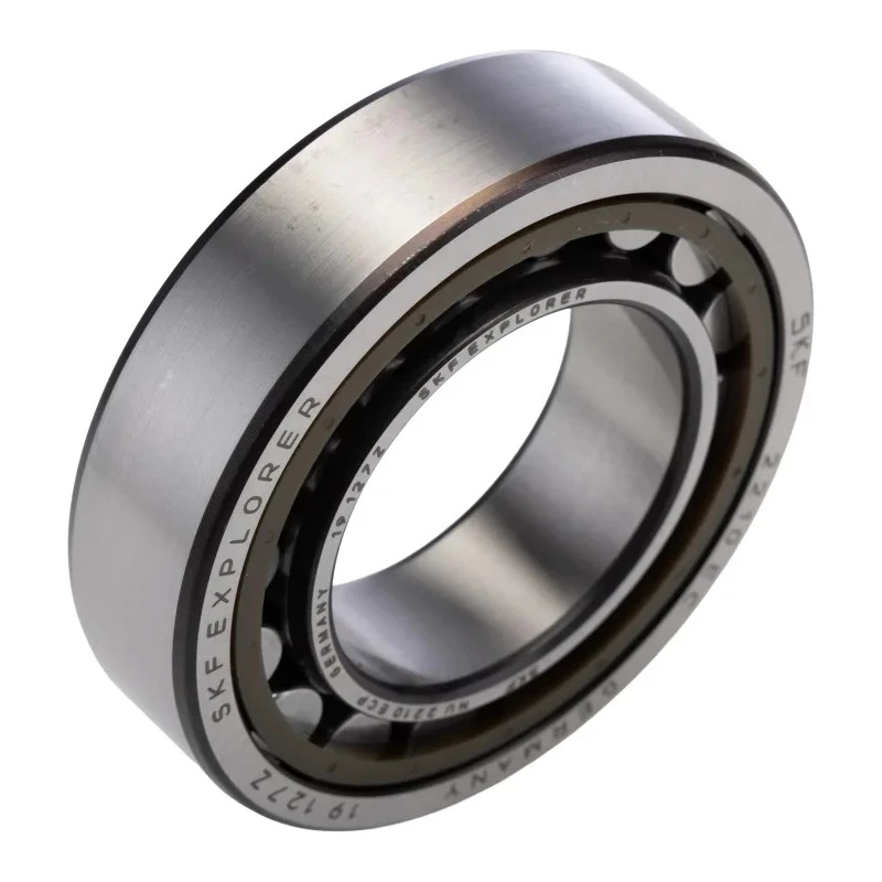 SKF Shielded Single Row Cylindrical Roller Bearing with 50 mm ID, 90 mm OD, 23 mm Race Width, Non-Metallic Cage NU 2210 ECP