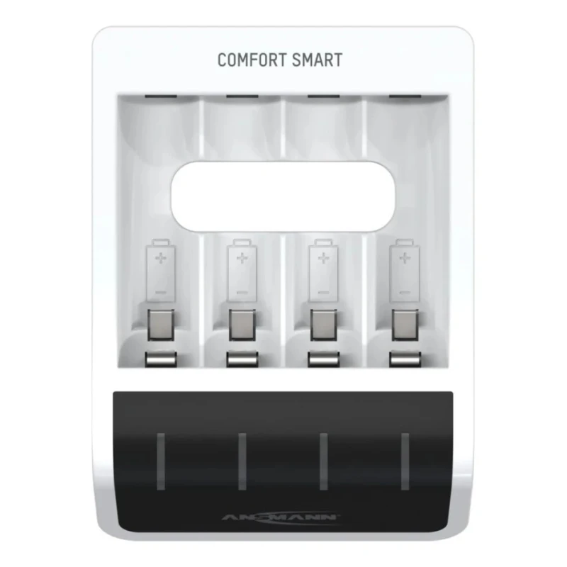 Ansmann Comfort Smart Battery Charger 1.2V NiMH, 800mA Output Current, Micro USB Plug, Compatible with AA & AAA 1001-0092-01