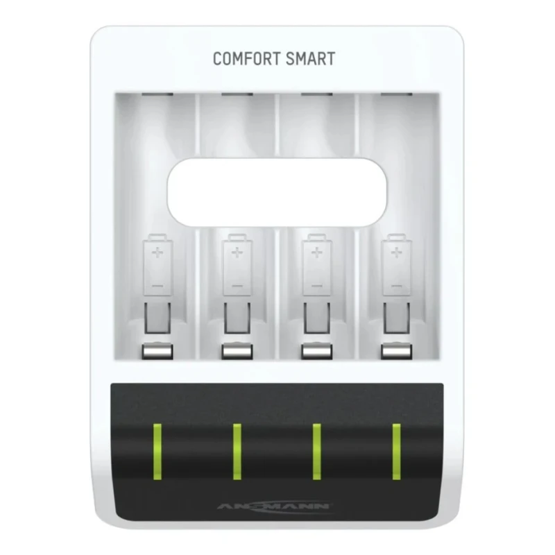 Ansmann Comfort Smart Battery Charger 1.2V NiMH, 800mA Output Current, Micro USB Plug, Compatible with AA & AAA 1001-0092-01