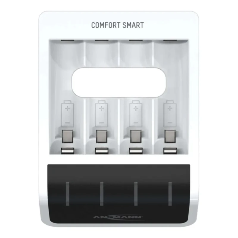 Ansmann Comfort Smart Battery Charger 1.2V NiMH, 800mA Output Current, Micro USB Plug, Compatible with AA & AAA 1001-0092-01