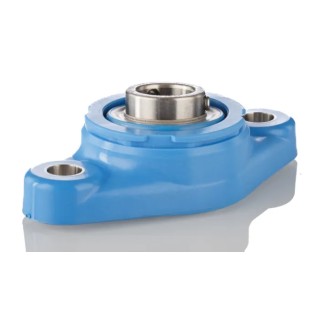 SKF Oval Flanged Stainless Steel Bearing Unit 20 mm Inside Diameter 2 Mount Holes F2BC 20M-TPSS